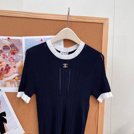 CHANEL 26S SHORT SLEEVE KNIT TOP 1609