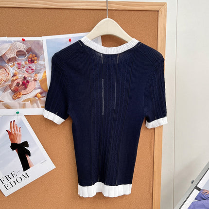 CHANEL 26S SHORT SLEEVE KNIT TOP 1609