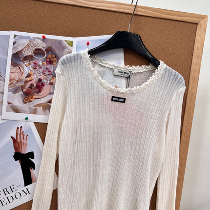 MIUMIU 26S LONG-SLEEVE KNIT TOP 1329