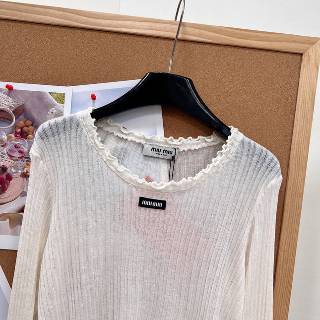 MIUMIU 26S LONG-SLEEVE KNIT TOP 1329