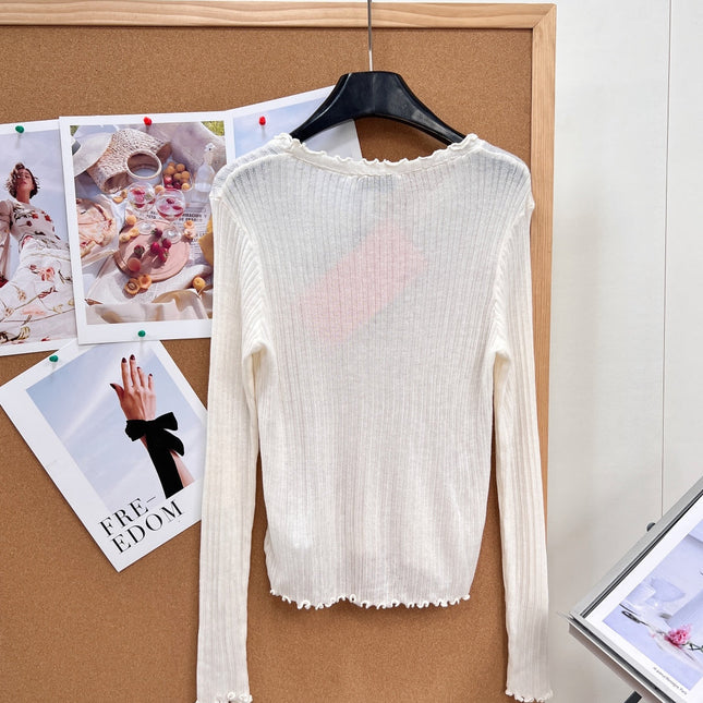 MIUMIU 26S LONG-SLEEVE KNIT TOP 1329