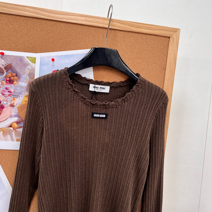 MIUMIU 26S LONG-SLEEVE KNIT TOP 1328