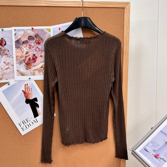 MIUMIU 26S LONG-SLEEVE KNIT TOP 1328