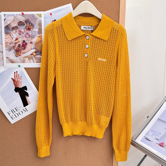 MIUMIU 26S LONG-SLEEVE POLO SHIRT 1256