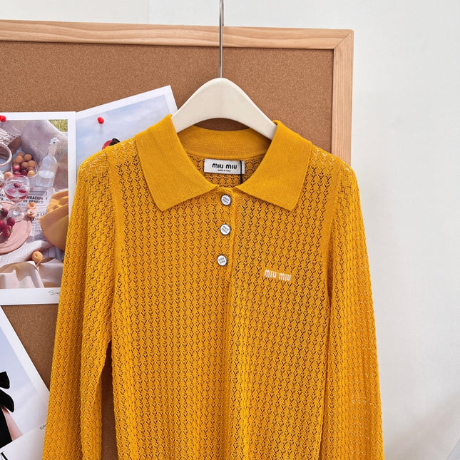 MIUMIU 26S LONG-SLEEVE POLO SHIRT 1256