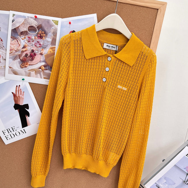 MIUMIU 26S LONG-SLEEVE POLO SHIRT 1256