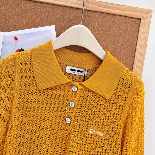 MIUMIU 26S LONG-SLEEVE POLO SHIRT 1256
