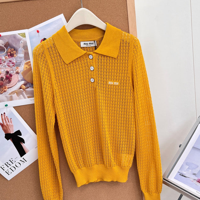 MIUMIU 26S LONG-SLEEVE POLO SHIRT 1256