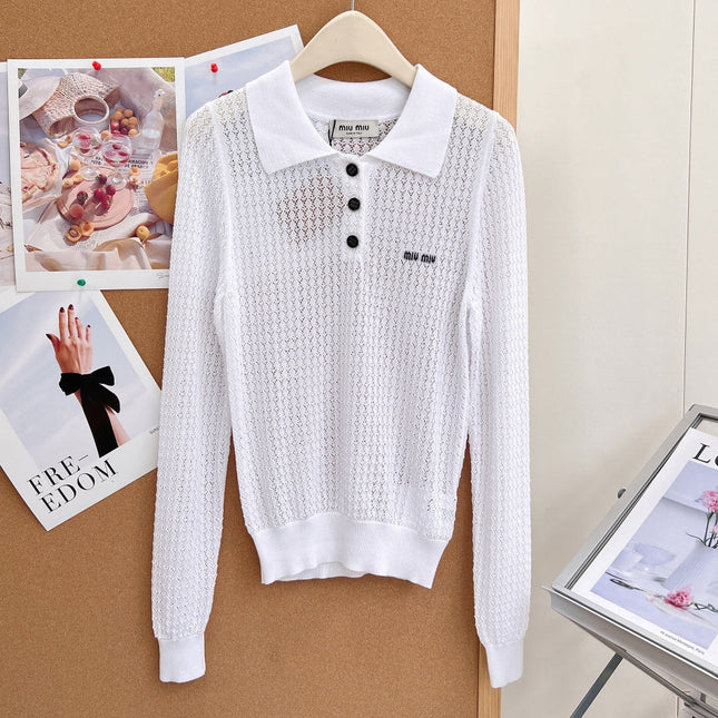 MIUMIU 26S LONG-SLEEVE POLO SHIRT 1255
