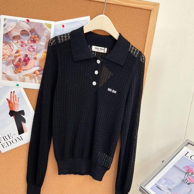 MIUMIU 26S LONG-SLEEVE POLO SHIRT 1254