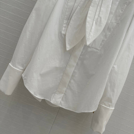Loewe 25 Pleated Flower Knot Shirt White Cotton