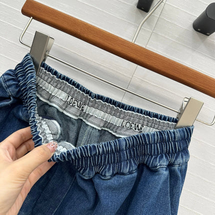 Loewe Wide-leg Pants Blue Cotton
