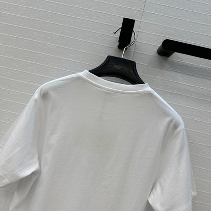 LOEWE WHITE EMBROIDERED LOGO T-SHIRT