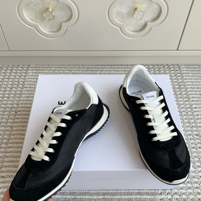 CELINE 26S TRIOMPHE RUNNER SNEAKERS IN BLACK NYLON AND SUEDE