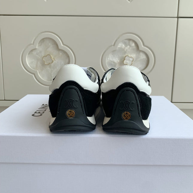 CELINE 26S TRIOMPHE RUNNER SNEAKERS IN BLACK NYLON AND SUEDE