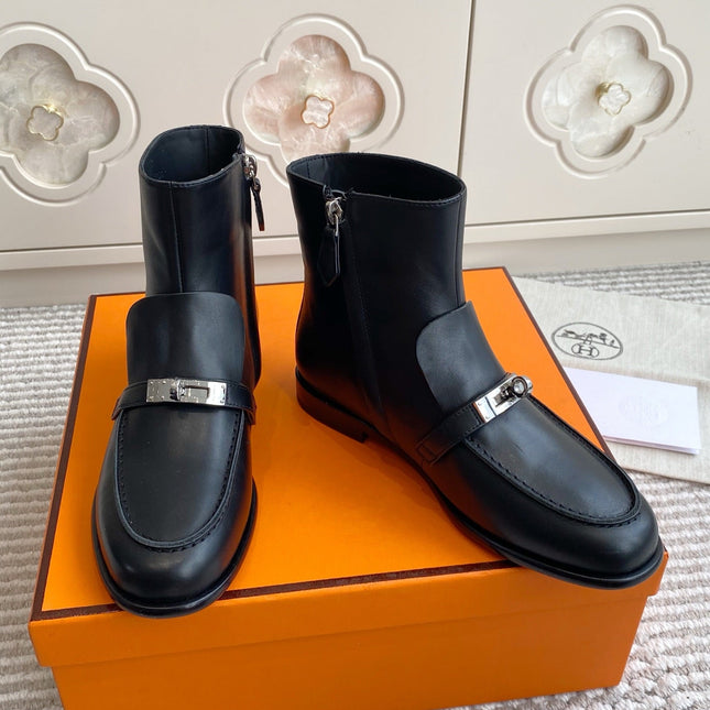 HM KELLY BOOTS IN BLACK CALFSKIN 501318