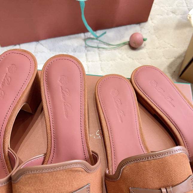 LP 26S SLIDES IN BRICK ORANGE CANVAS AND CALFSKIN