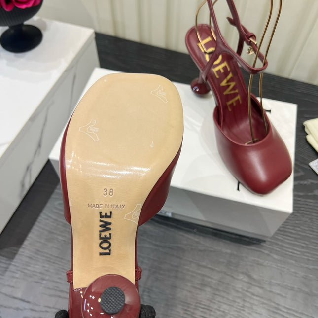 LOEWE 26S HIGH HEELS 60 MM IN RED CALFSKIN
