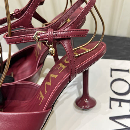 LOEWE 26S HIGH HEELS 60 MM IN RED CALFSKIN