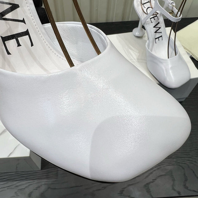 LOEWE 26S HIGH HEELS 60 MM IN WHITE CALFSKIN
