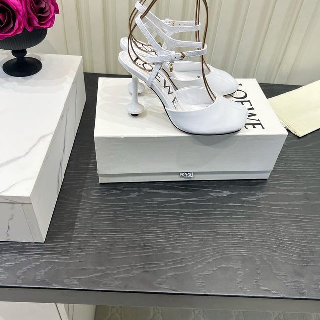 LOEWE 26S HIGH HEELS 60 MM IN WHITE CALFSKIN