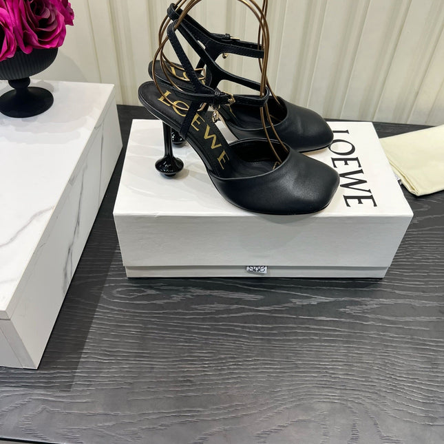 LOEWE 26S HIGH HEELS 60 MM IN BLACK CALFSKIN