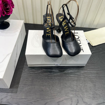 LOEWE 26S HIGH HEELS 60 MM IN BLACK CALFSKIN