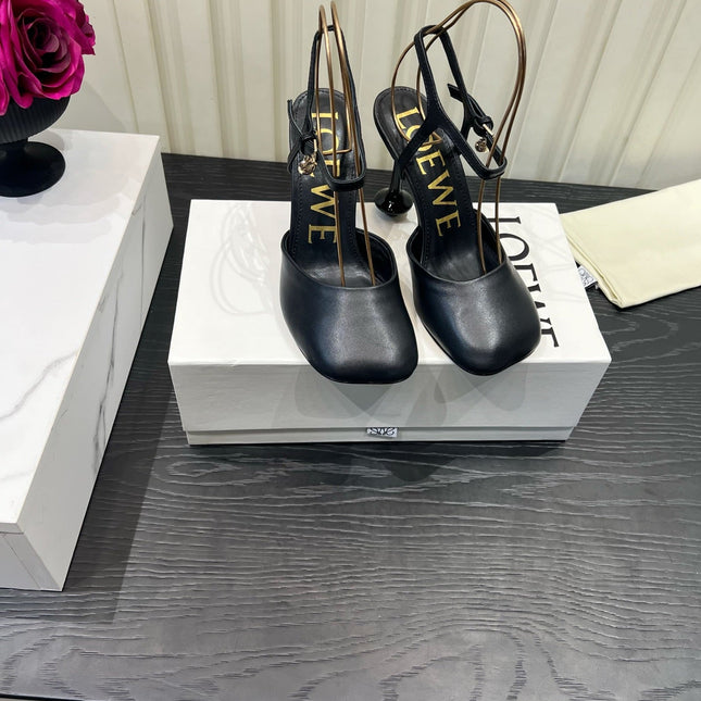 LOEWE 26S HIGH HEELS 60 MM IN BLACK CALFSKIN