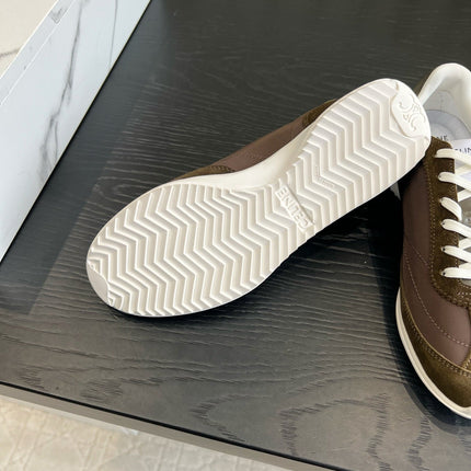 CELINE 26S LOW TOP SNEAKERS IN BROWN SUEDE AND FABRIC