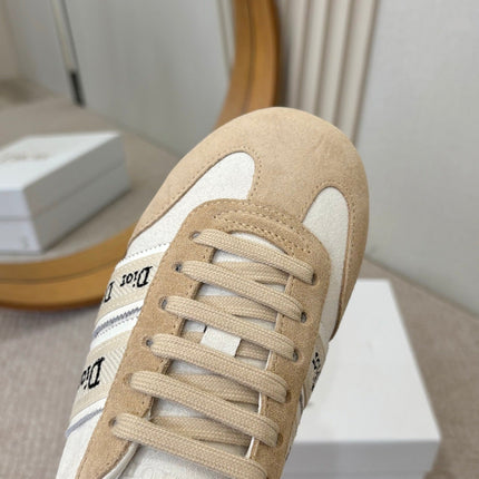 DIOR 26S SNEAKERS IN BEIGE MIX WHITE SUEDE