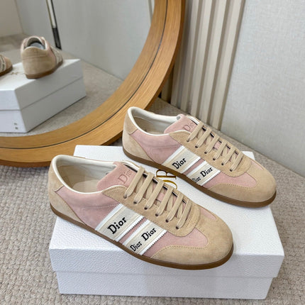 DIOR 26S SNEAKERS IN LIGHT PINK AND BEIGE SUEDE