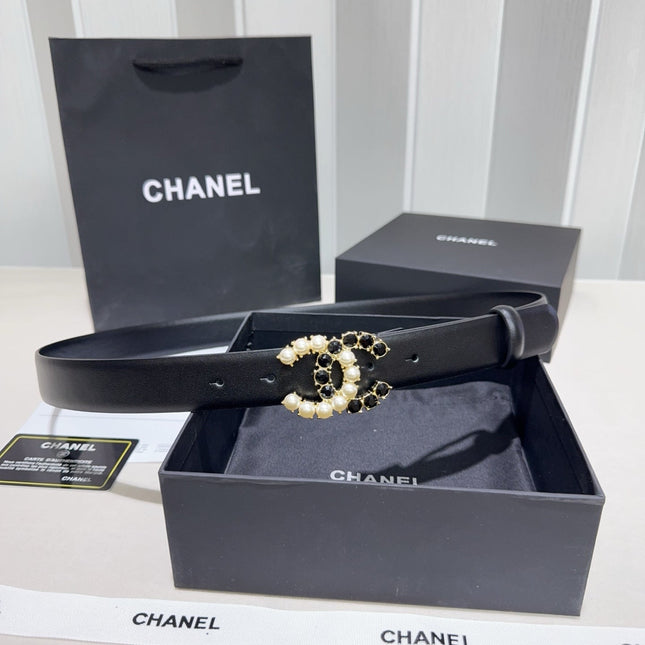 CHANEL 26S BELT 30 MM IN BLACK CALFSKIN 640392