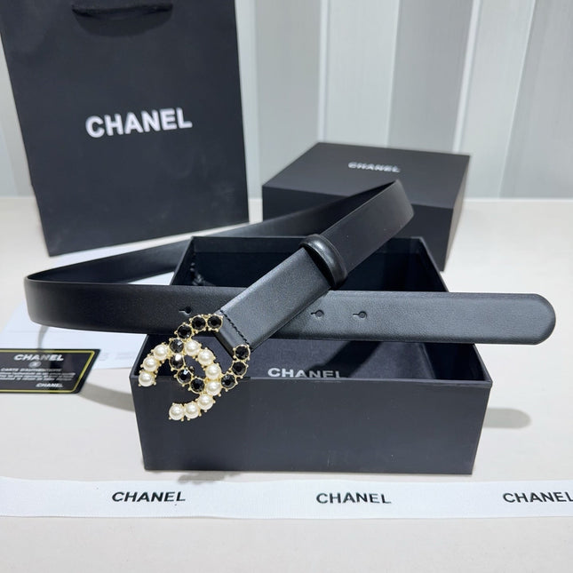 CHANEL 26S BELT 30 MM IN BLACK CALFSKIN 640392