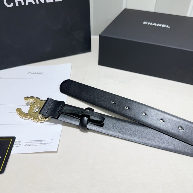 CHANEL 26S BELT 30 MM IN BLACK CALFSKIN 640392