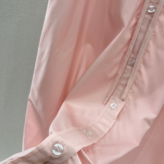 MIUMIU LIGHT PINK DRESS WITH DRAWSTRING WAIST