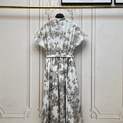 DIOR 25S PRINTED COTTON-SILK DRESS 735