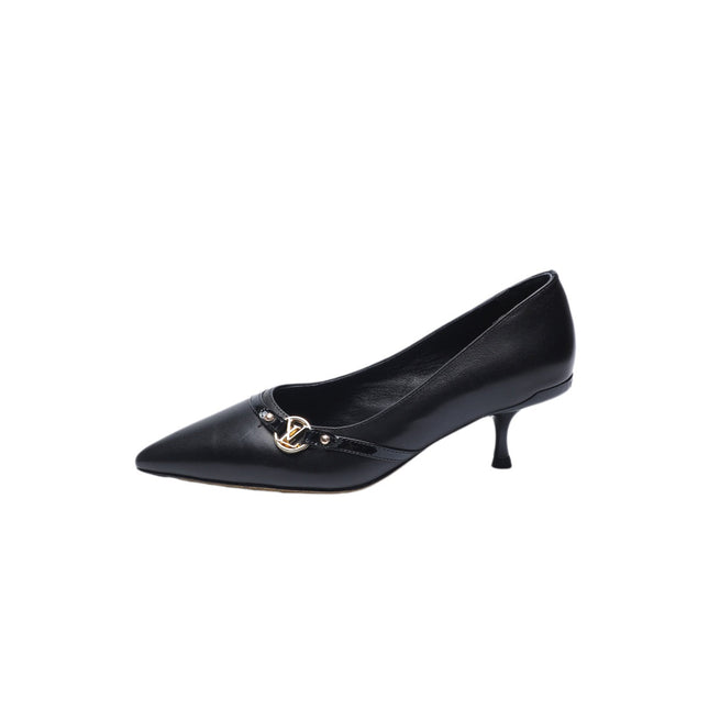 6AM HIGH HEELS 55 MM IN BLACK LAMBSKIN