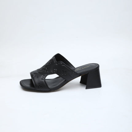 LV 26S HIGH-HEELED SANDALS 55 MM IN BLACK CALFSKIN