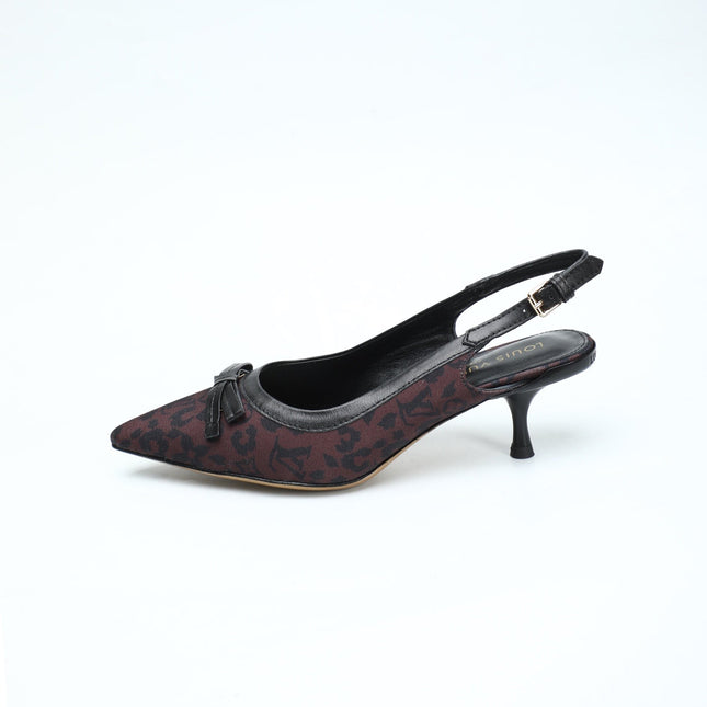 LV 26S BOW-DETAIL SLINGBACK PUMPS 55 MM IN MUTED PLUM BROWN MONOGRAM CANVAS