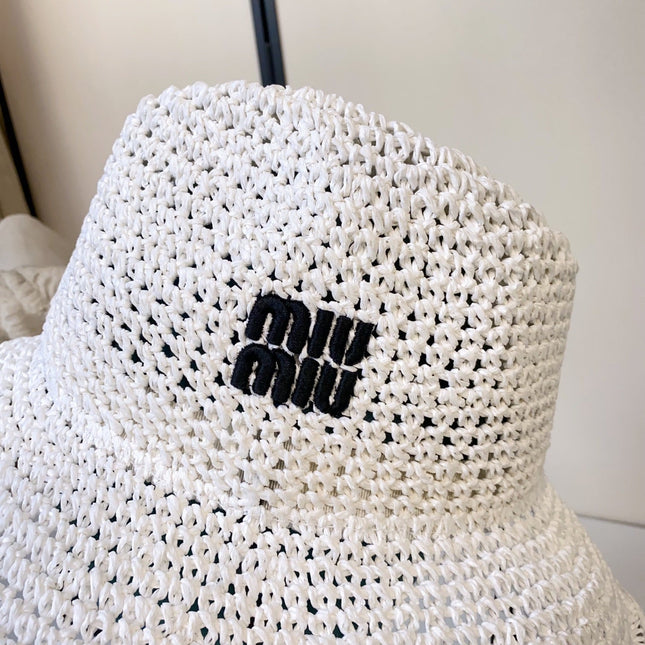 MIUMIU 26S CROCHET STRAW HAT 342172