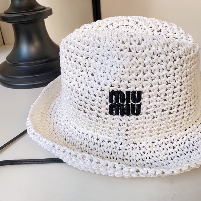 MIUMIU 26S CROCHET STRAW HAT 342172