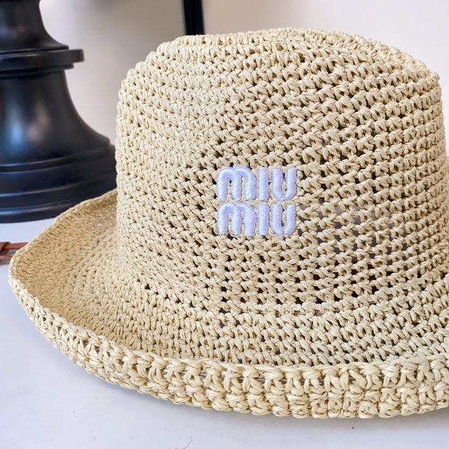 MIUMIU 26S CROCHET STRAW HAT 342173