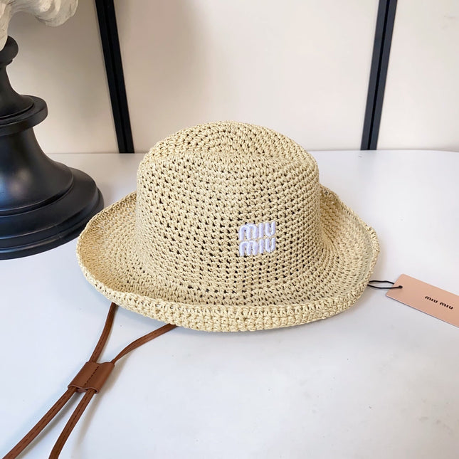 MIUMIU 26S CROCHET STRAW HAT 342173