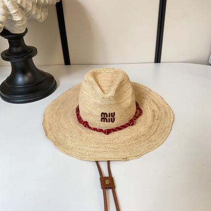 MIUMIU 26S RAFFIA COWBOY HAT 340568