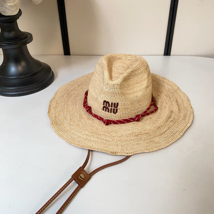 MIUMIU 26S RAFFIA COWBOY HAT 340568