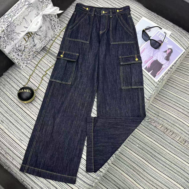 DIOR 26S WIDE-LEG DENIM CARGO PANTS 1377