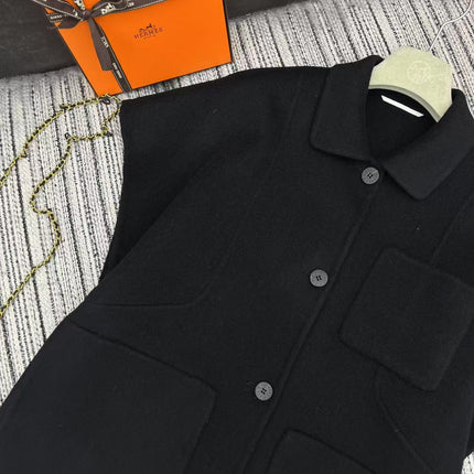 HERMES 25S REVERSIBLE SHORT-SLEEVE KNIT JACKET 109