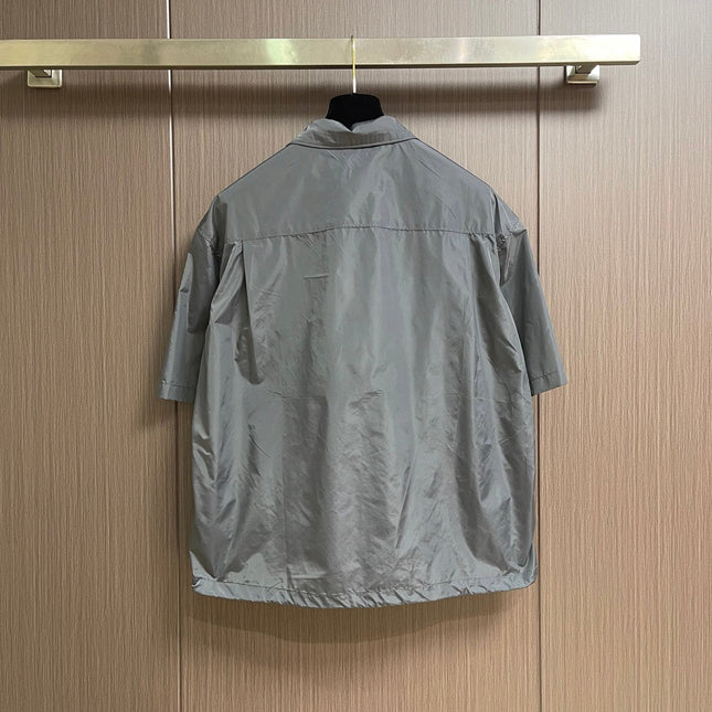 PRADA 26S SHORT-SLEEVE ZIP-UP SHIRT 1035