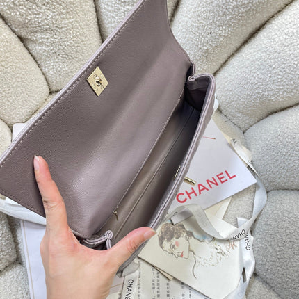 CHANEL 26S COCO HANDLE BAG 32 IN LIGHT PURPLE CAVIAR CALFSKIN GOLD HARDWARE