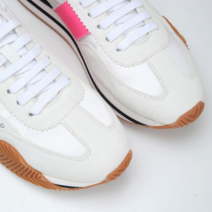 TOM FORD SNEAKERS IN WHITE AND PINK SUEDE 432124